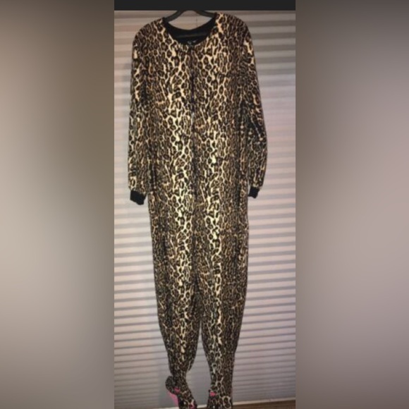 Jungle Jim adult footie pjs Nick Nora XXL cat print - Picture 1 of 5